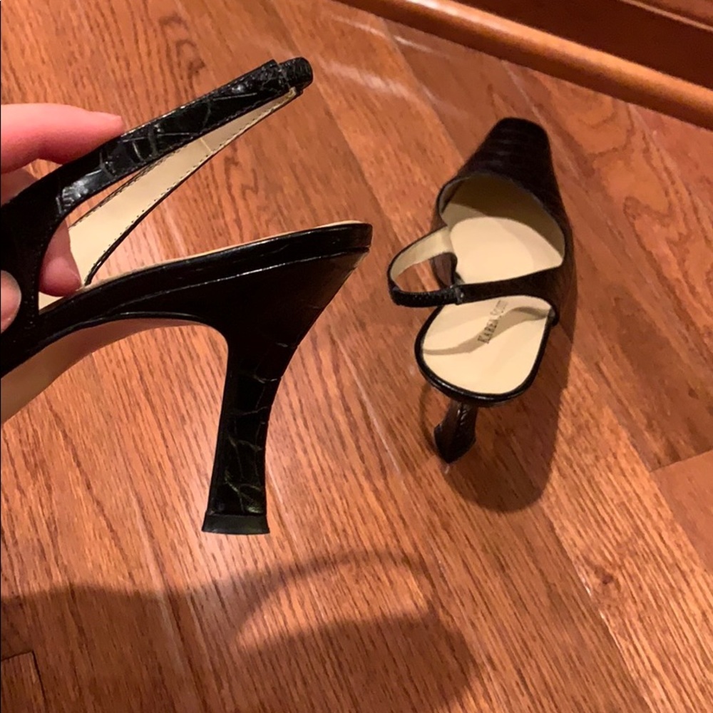 Karen Scott black snakeskin slingback pump heels 6 - Picture 5 of 7